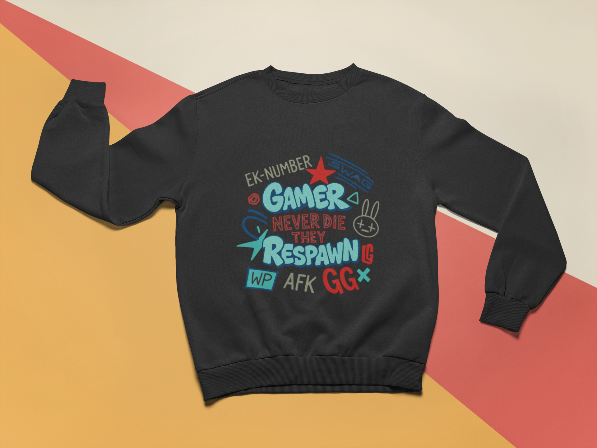 "Gamers Never Die They Respawn" | Funny Videogame Streetstyle Unisex Sweatshirt by RanggRiwaaz