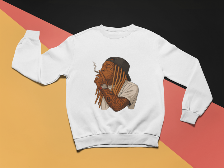 Lil Wayne Graphic Sweatshirt | Hip Hop Legend | Weezy Rap Merch | Streetstyle Unisex Sweatshirt by RanggRiwaaz