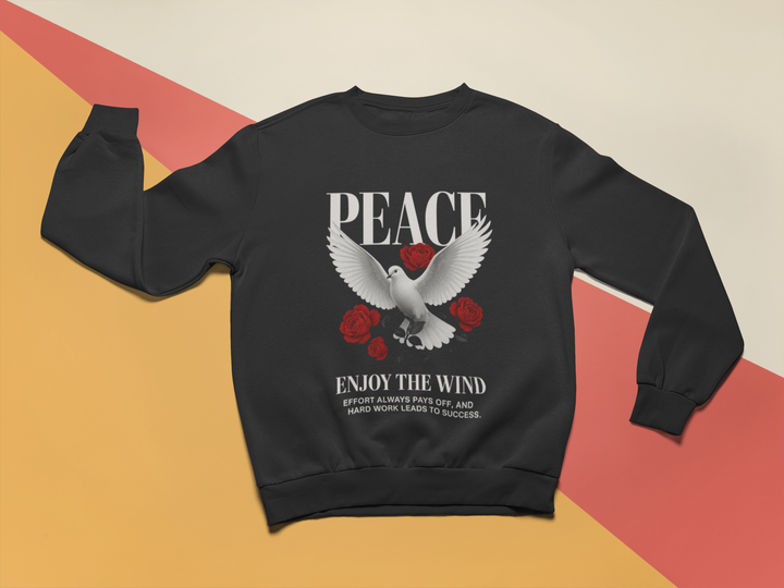 Peace Dove & Red Roses Sweatshirt | Streetstyle Unisex Sweatshirt by RanggRiwaaz