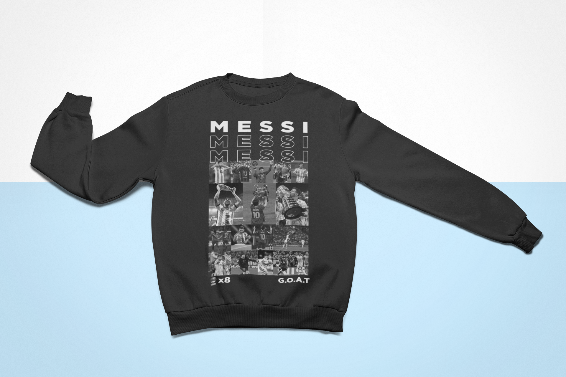 The Complete GOAT: Lionel Messi Football Legend Collage - Unisex Sweatshirt by RanggRiwaaz