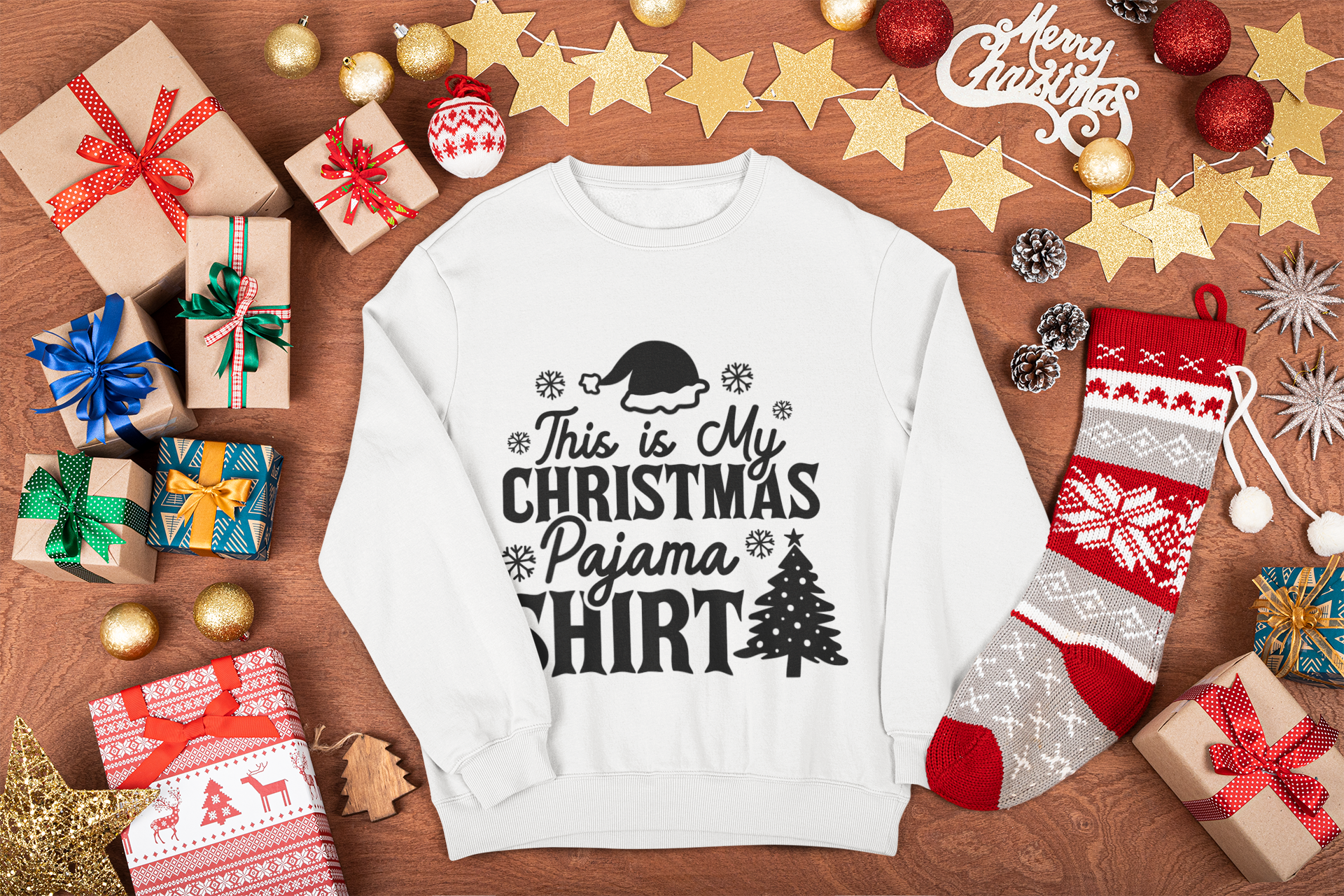 "This Is My Christmas Pajama Shirt" - Family Sweatshirt for Christmas Eve, Christmas celebration by RanggRiwaaz
