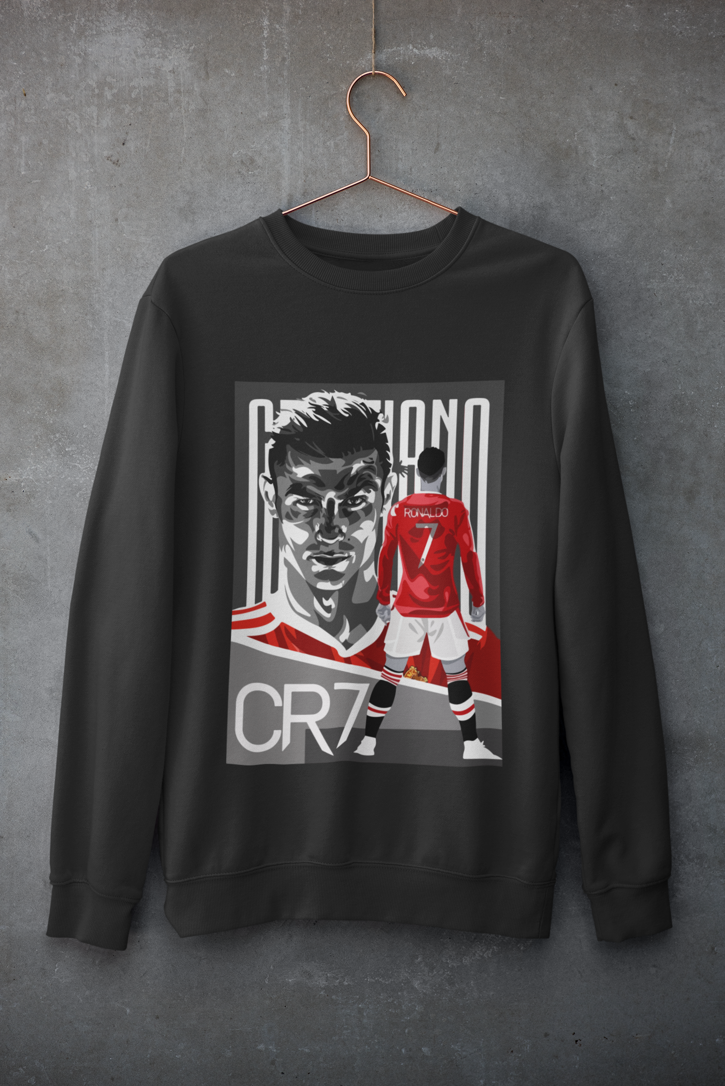 Cristiano Ronaldo CR7 Red Devil - Manchester United Style #7 - Unisex Sweatshirt by RanggRiwaaz