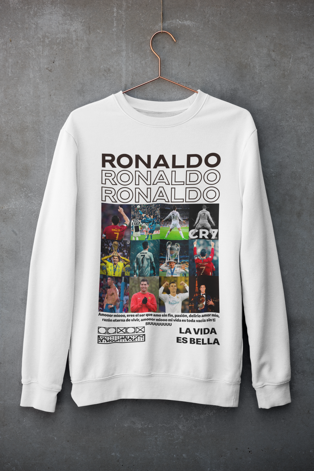 Cristiano Ronaldo All-Teams Tribute | CR7 Bicycle Kick Graphic Unisex Sweatshirt by RanggRiwaaz