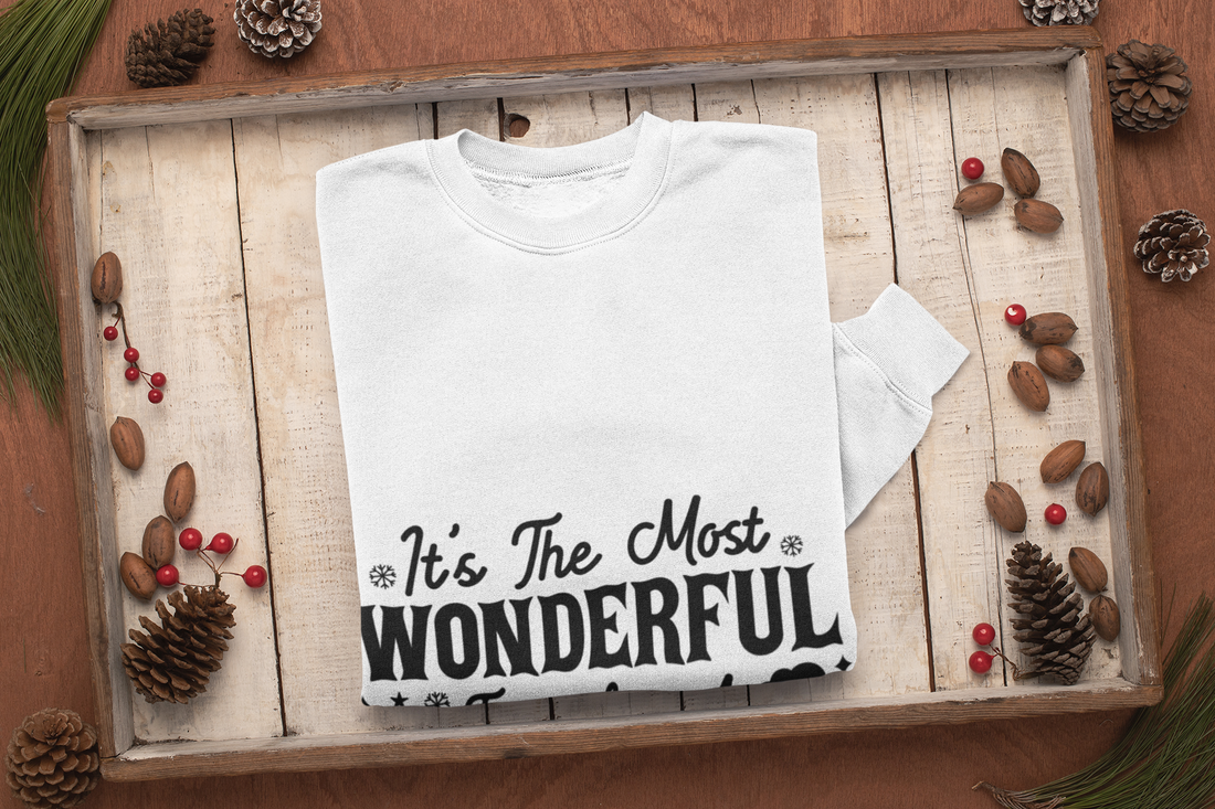 "It's The Most Wonderful Time For A Beer" Sweatshirt- Festive Family Apparel for Christmas Eve/Christmas celebration by RanggRiwaaz