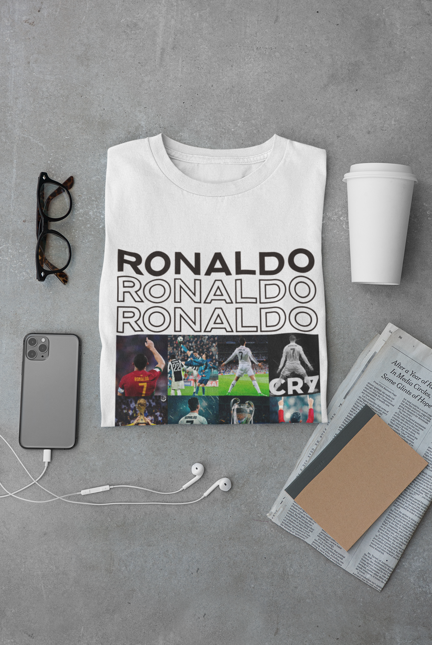 Iconic CR7 Moments & Kits Graphic T-Shirt | Legendary Football Player - Unisex Classic Crew T-Shirt by RanggRiwaaz