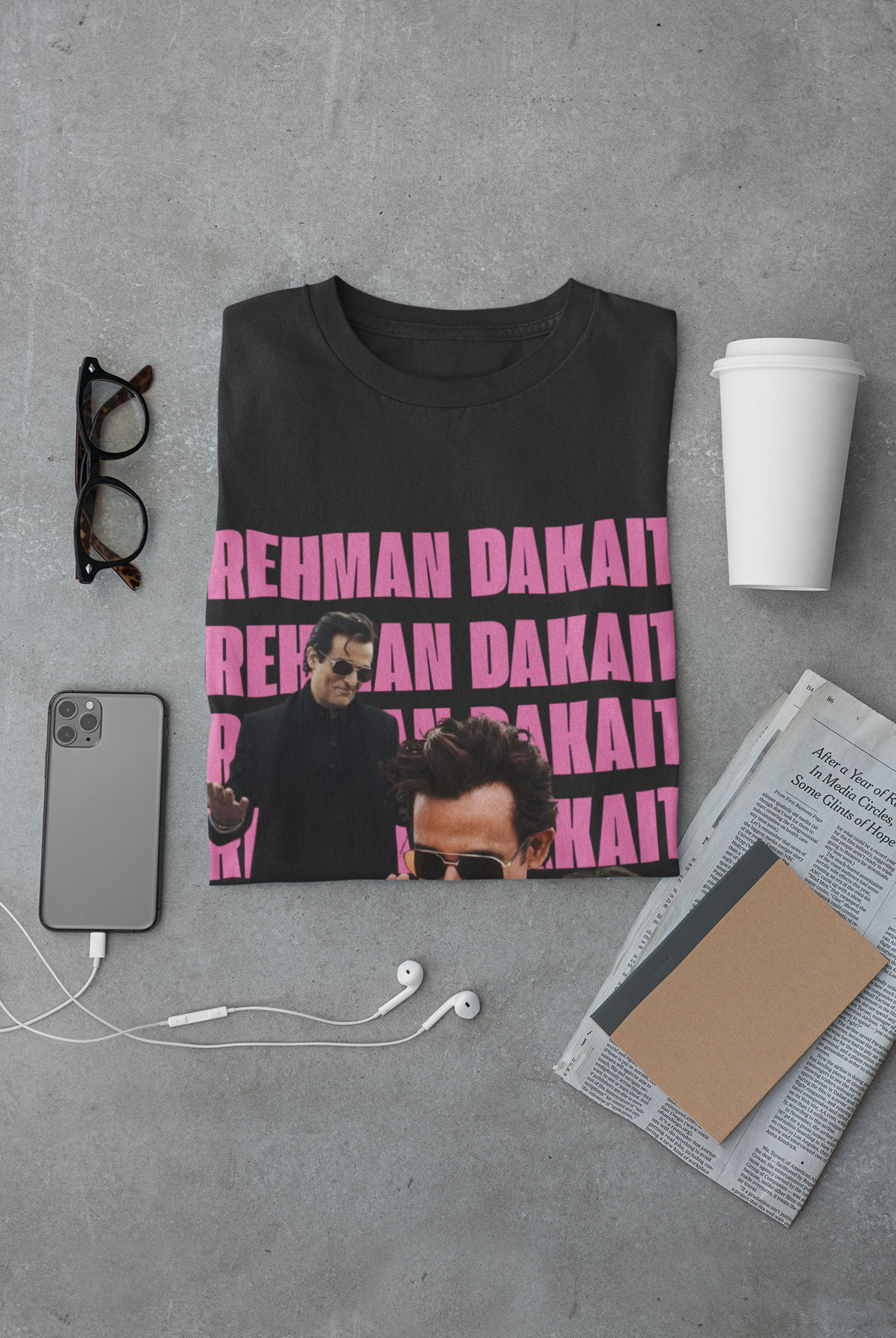 Rehman Dakait Graphic Tee | Bold Typography Streetwear T-Shirt | Dhurandhar Unisex Classic Crew T-Shirt by RanggRiwaaz