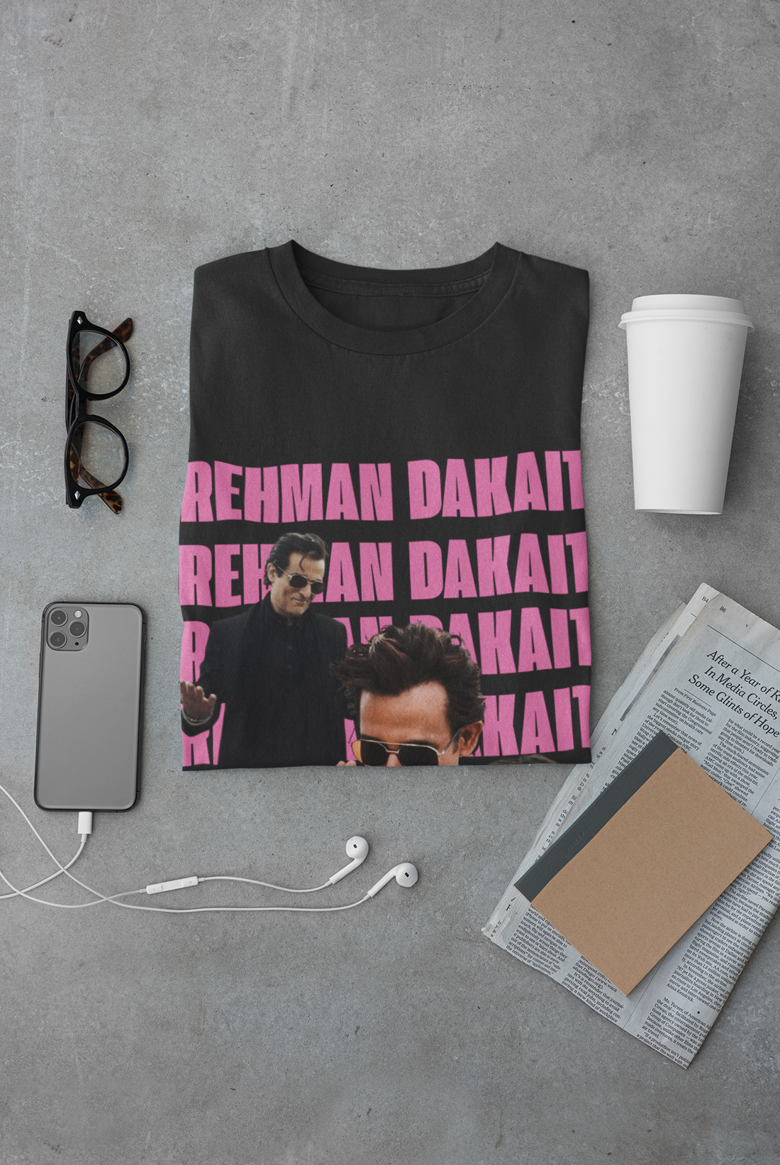 Rehman Dakait Graphic Tee | Bold Typography Streetwear T-Shirt | Dhurandhar Unisex Classic Crew T-Shirt by RanggRiwaaz