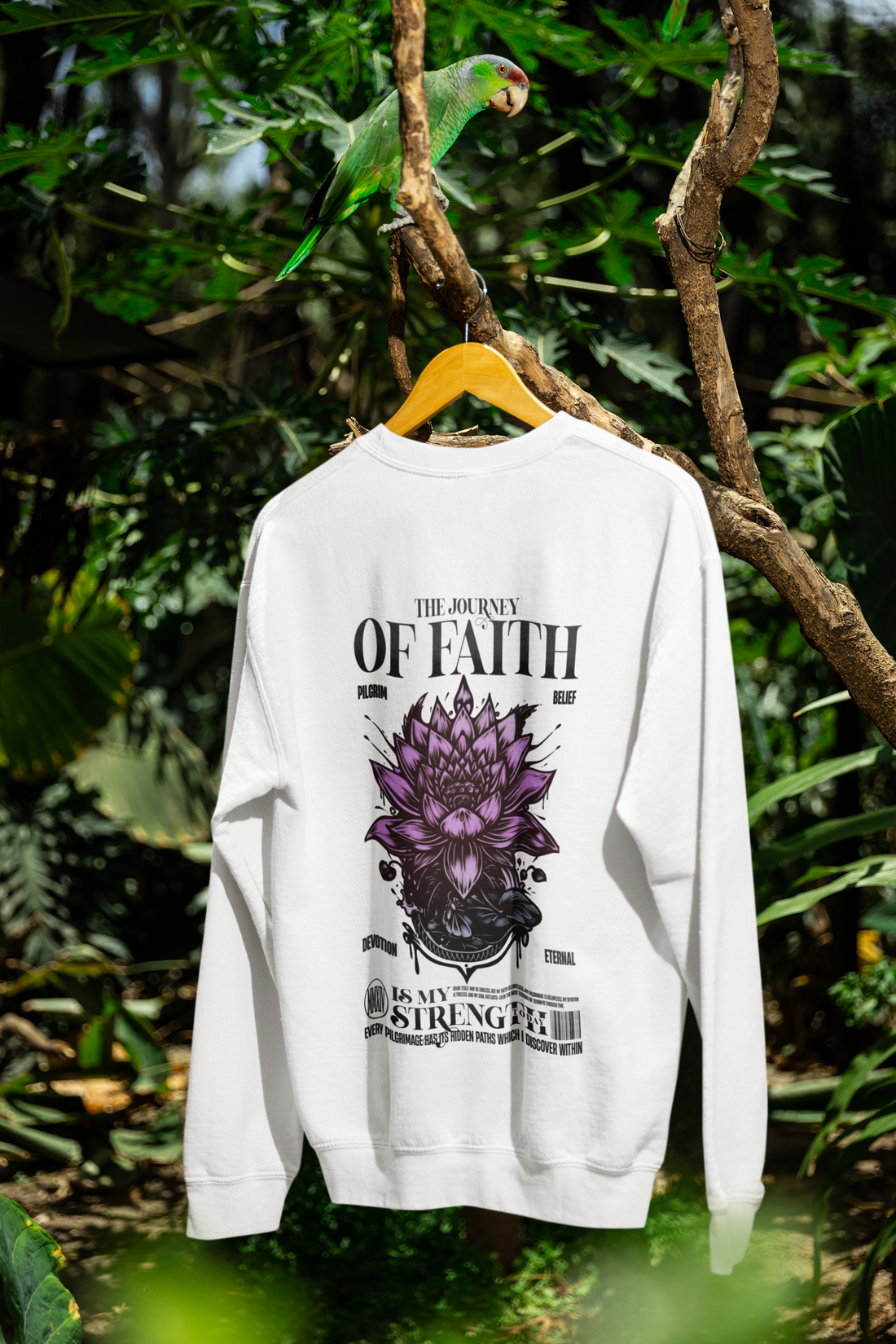 "The Journey of Faith is My Strength" Pilgrim Sweatshirt - Religious Apparel by RanggRiwaaz