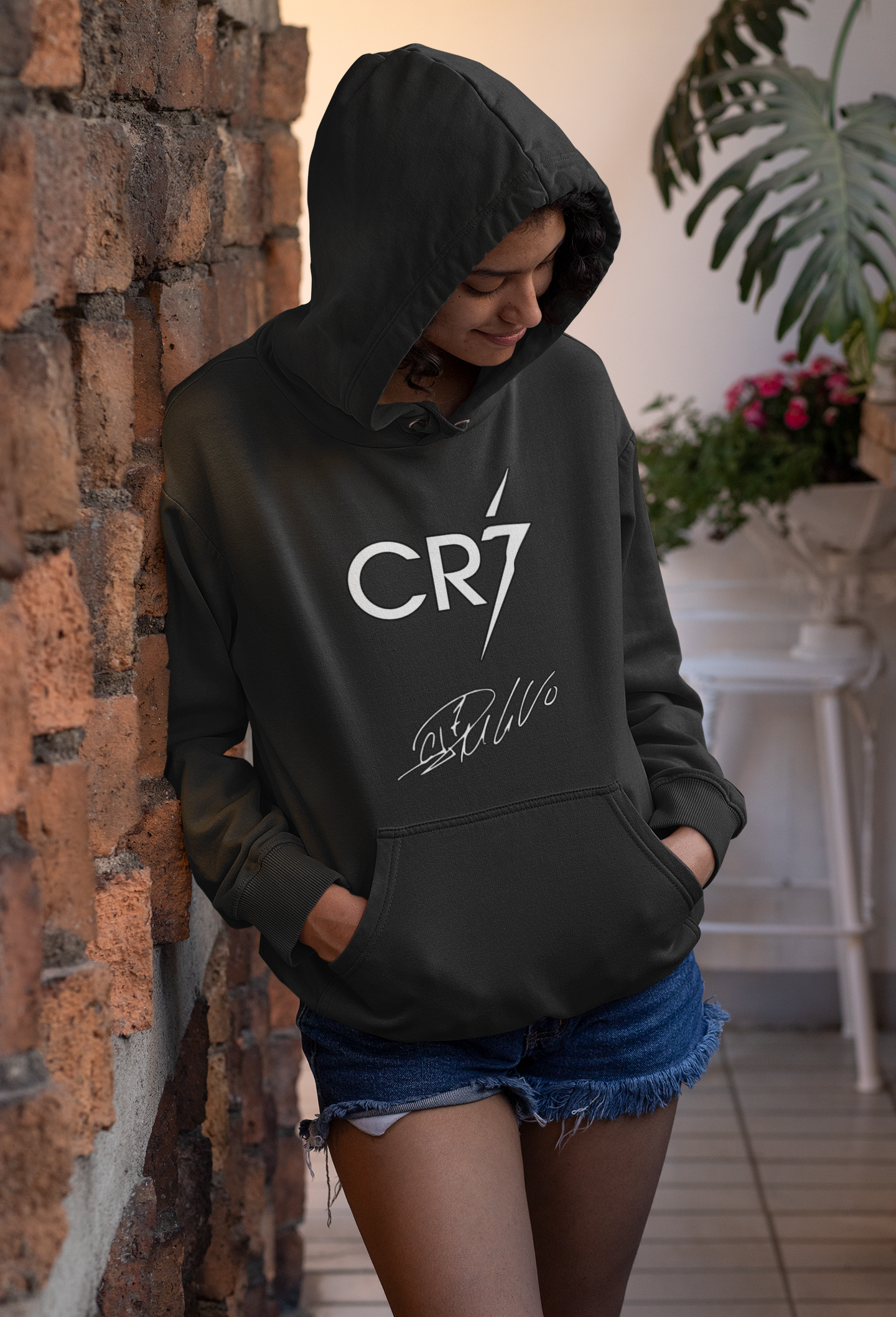 Official CR7 Logo & Signature Outline Hoodie | Cristiano Ronaldo Fan Apparel - Unisex Hoodie by RanggRiwaaz