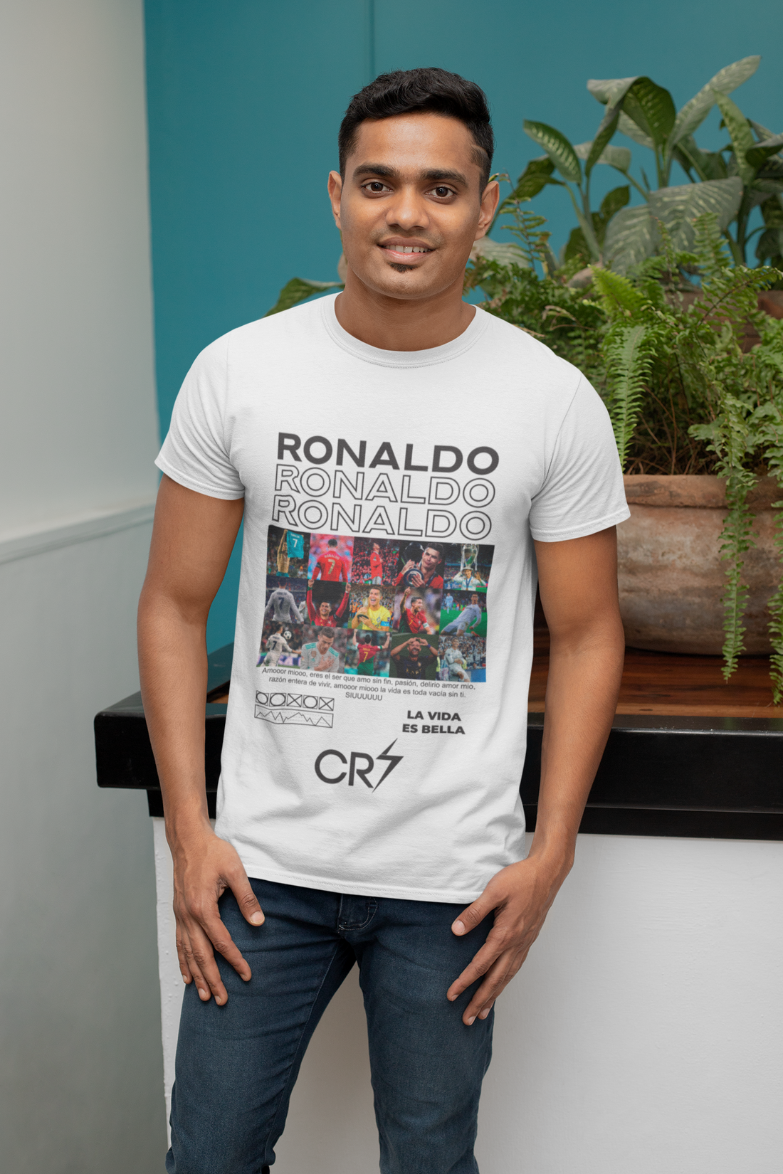 CR7 Legacy Collage T-Shirt | Cristiano Ronaldo Career Moments Fan - Unisex Classic Crew T-Shirt by RanggRiwaaz