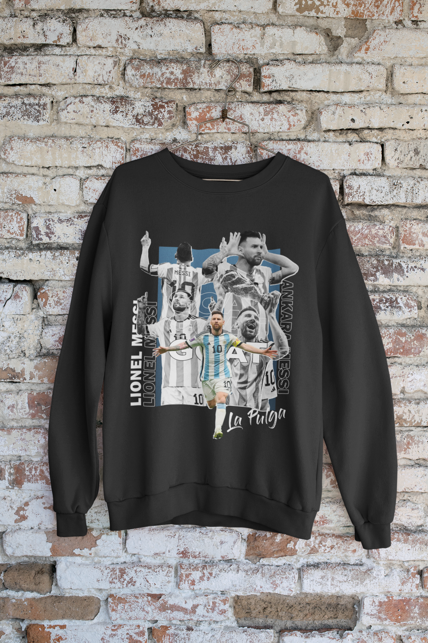 "Ankara Messi Goal Celebration" - Unisex Sweatshirt by RanggRiwaaz