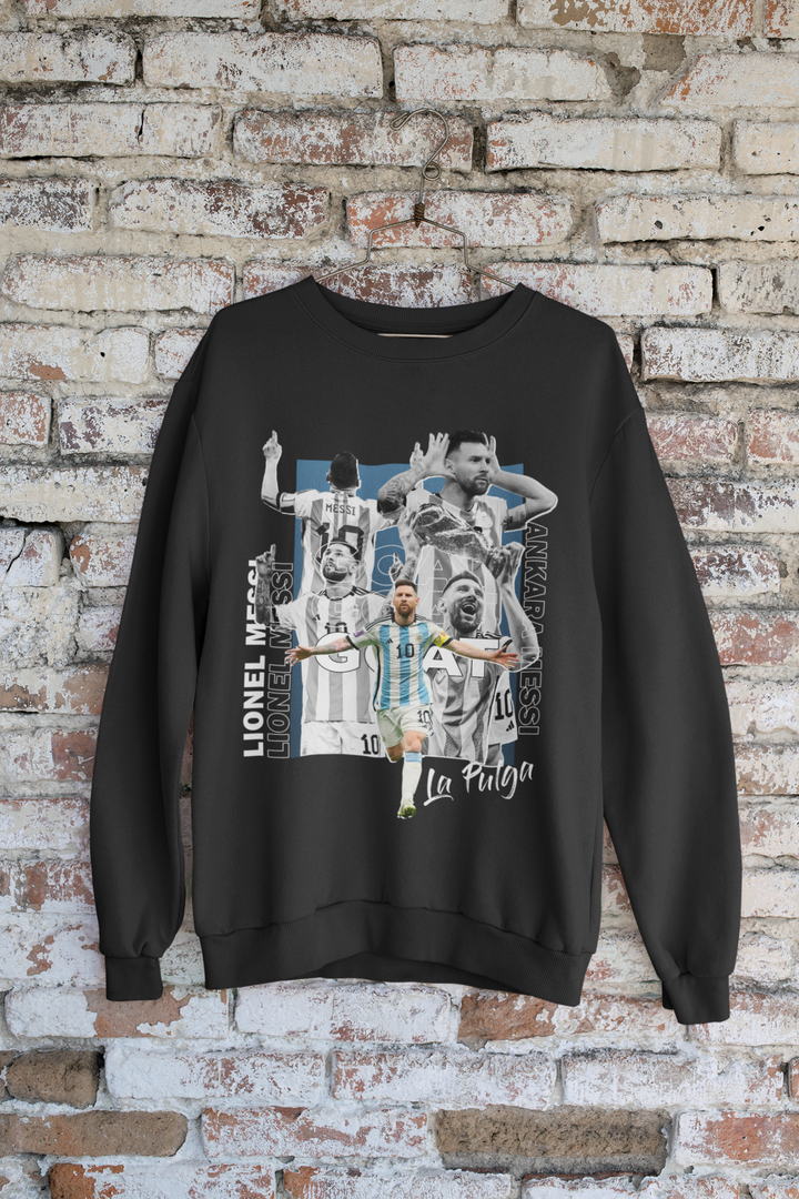 "Ankara Messi Goal Celebration" - Unisex Sweatshirt by RanggRiwaaz