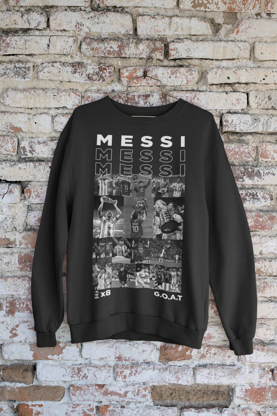 The Complete GOAT: Lionel Messi Football Legend Collage - Unisex Sweatshirt by RanggRiwaaz