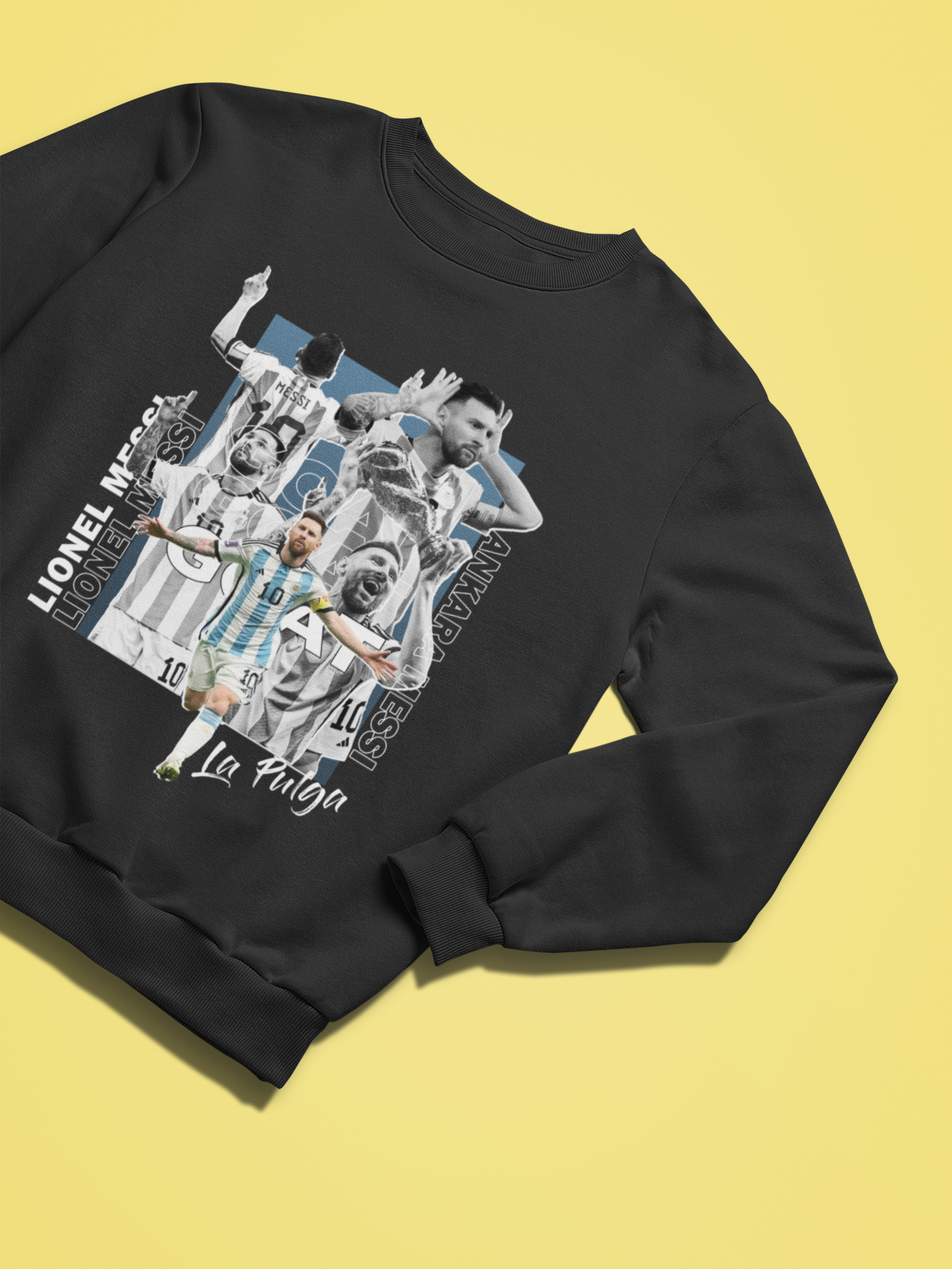 "Ankara Messi Goal Celebration" - Unisex Sweatshirt by RanggRiwaaz