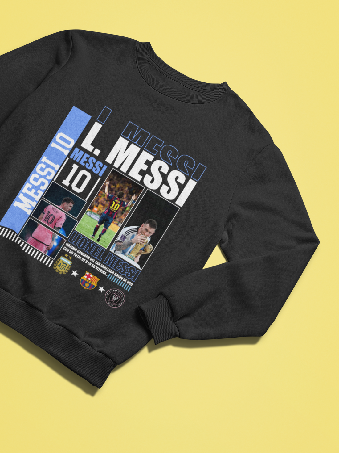 Lionel Messi "Full Career" Barcelona, World Cup & Inter Miami Graphic Unisex Sweatshirt by RanggRiwaaz