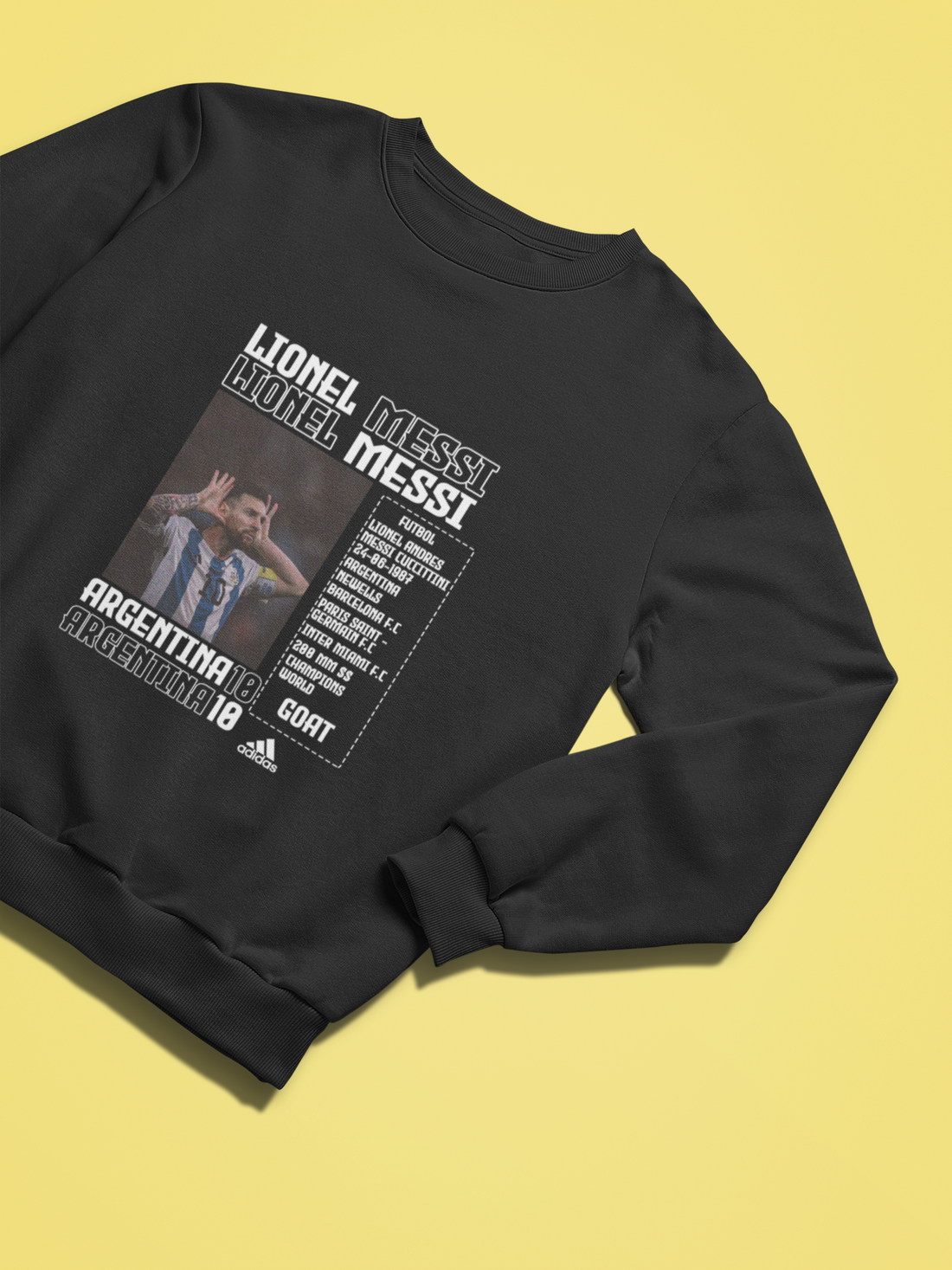 Lionel Messi "Argentina 10" GOAT Football - Unisex Sweatshirt by RanggRiwaaz