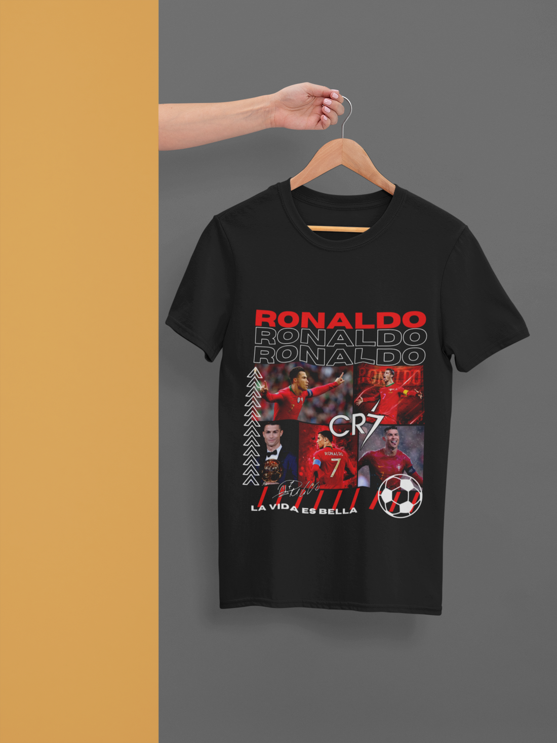 Cristiano Ronaldo Pride of Portugal Collage | CR7 Legend Graphic Unisex Classic Crew T-Shirt by RanggRiwaaz
