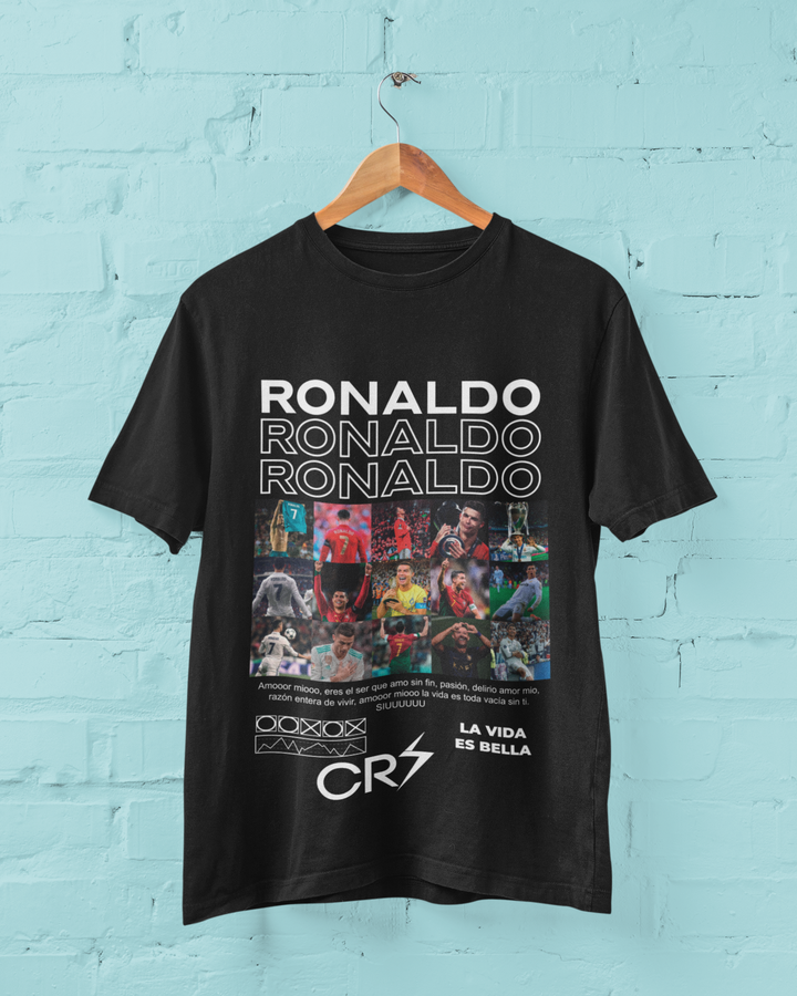 Cristiano Ronaldo Career Collage T-Shirt | CR7 Legacy Moments - Unisex Classic Crew T-Shirt by RanggRiwaaz