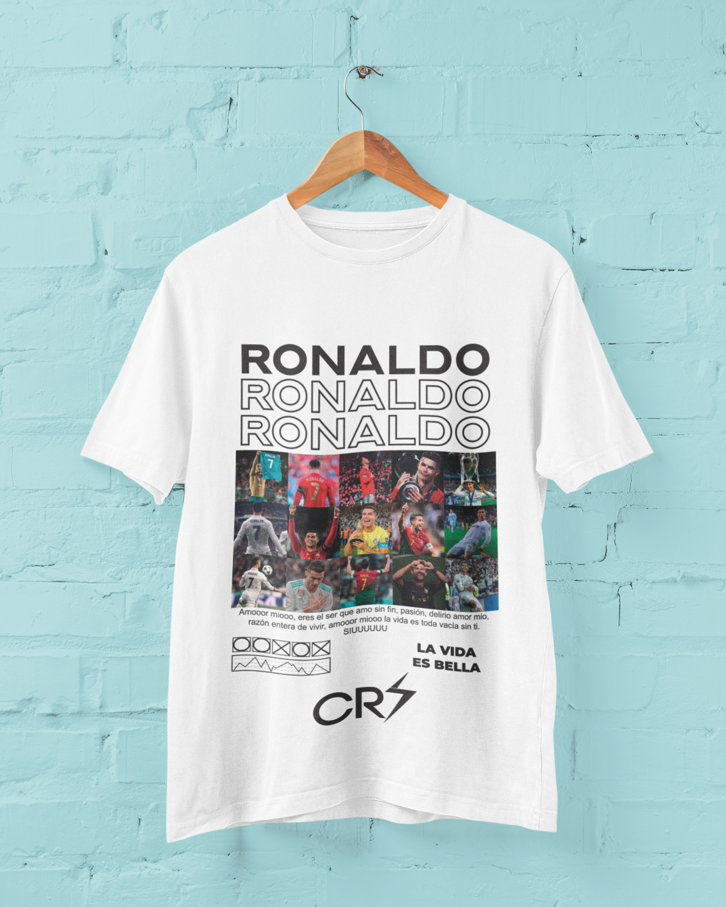 CR7 Legacy Collage T-Shirt | Cristiano Ronaldo Career Moments Fan - Unisex Classic Crew T-Shirt by RanggRiwaaz
