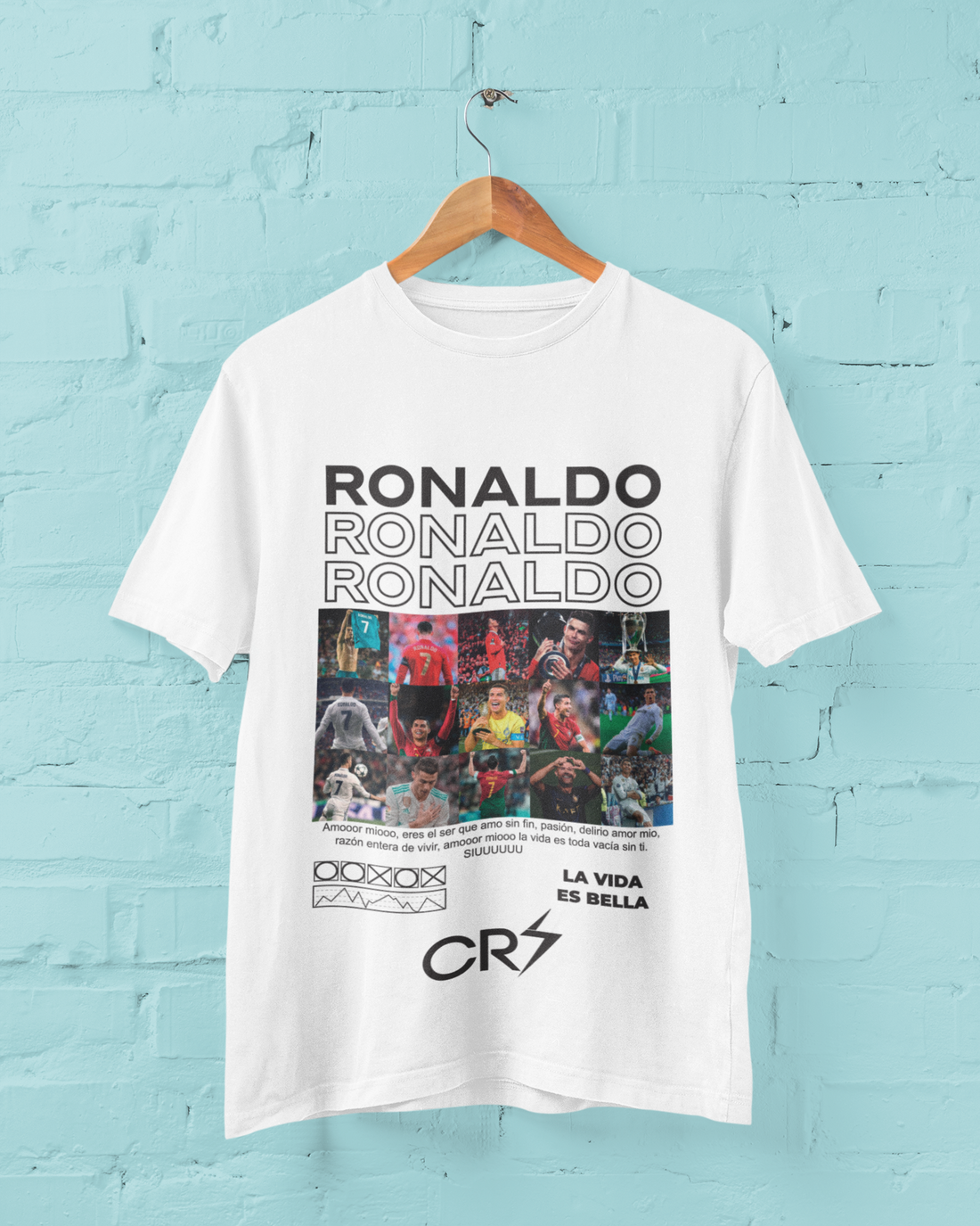 CR7 Legacy Collage T-Shirt | Cristiano Ronaldo Career Moments Fan - Unisex Classic Crew T-Shirt by RanggRiwaaz