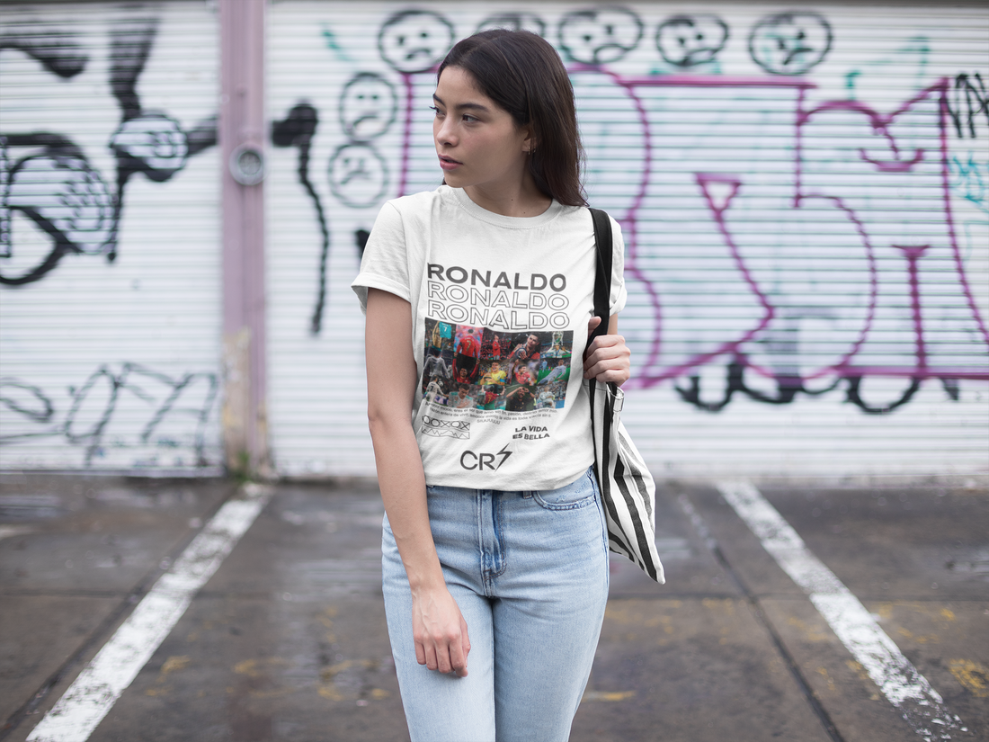 CR7 Legacy Collage T-Shirt | Cristiano Ronaldo Career Moments Fan - Unisex Classic Crew T-Shirt by RanggRiwaaz