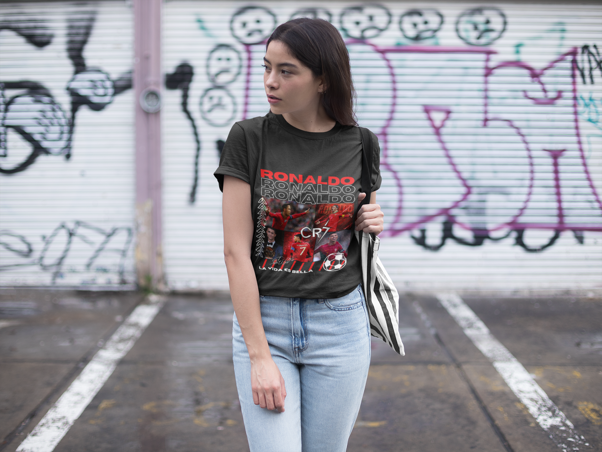 Cristiano Ronaldo Pride of Portugal Collage | CR7 Legend Graphic Unisex Classic Crew T-Shirt by RanggRiwaaz