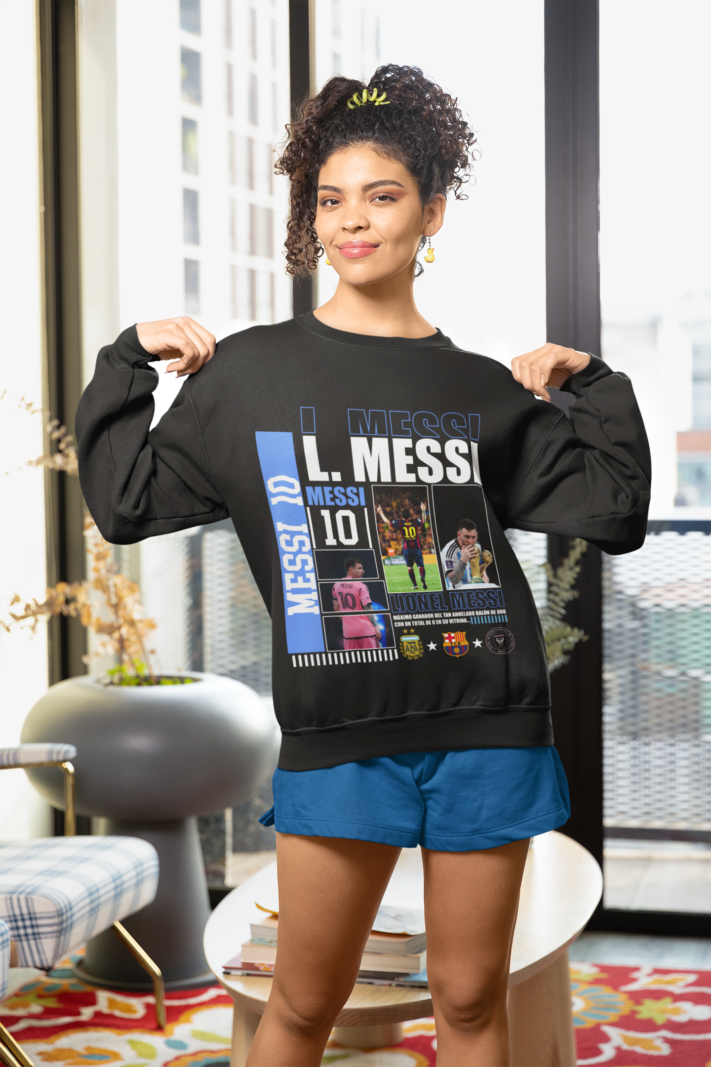 Lionel Messi "Full Career" Barcelona, World Cup & Inter Miami Graphic Unisex Sweatshirt by RanggRiwaaz