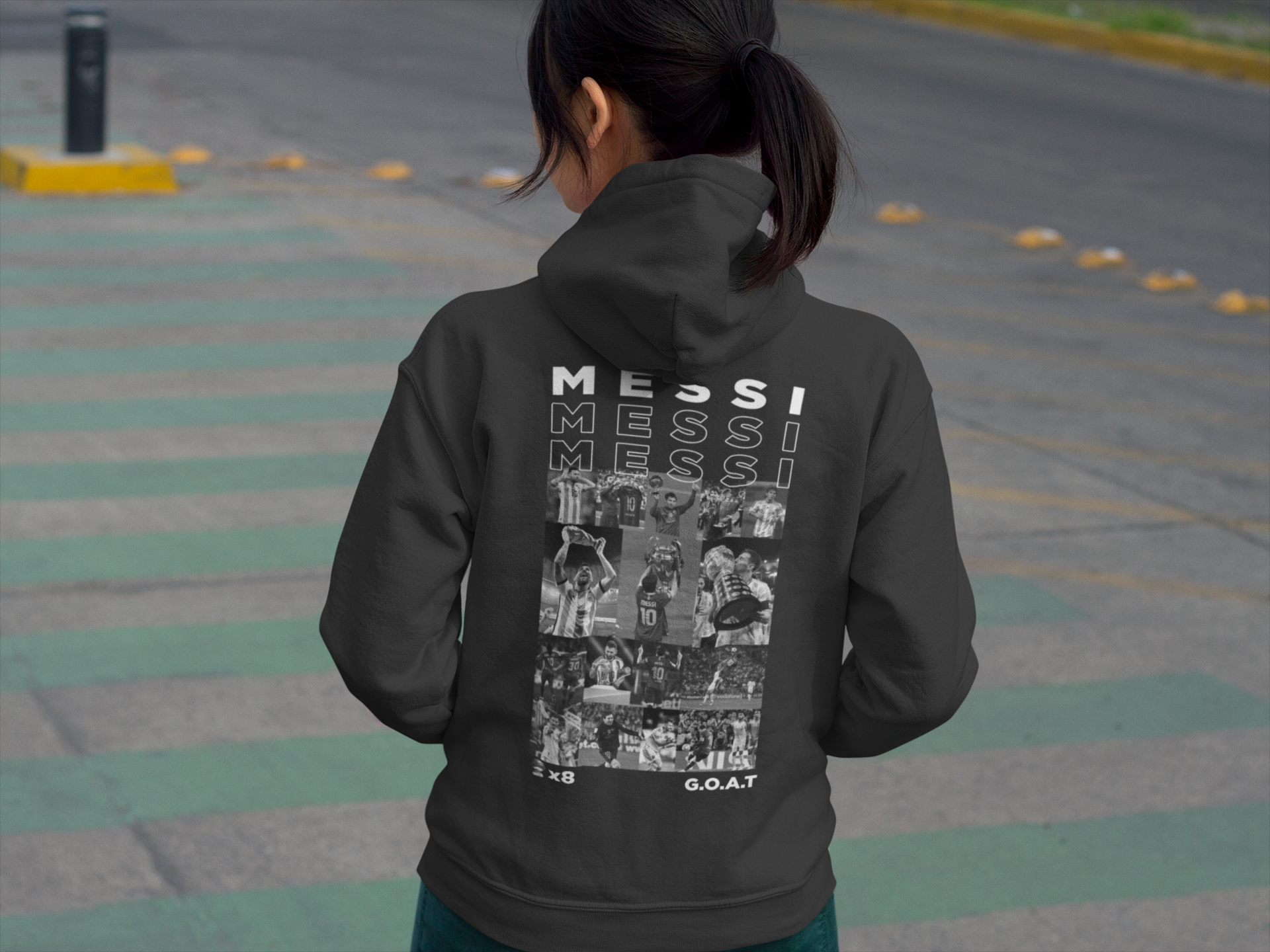 Lionel Messi "All Trophies" Champions League & World Cup Graphic Unisex Hoodie by RanggRiwaaz