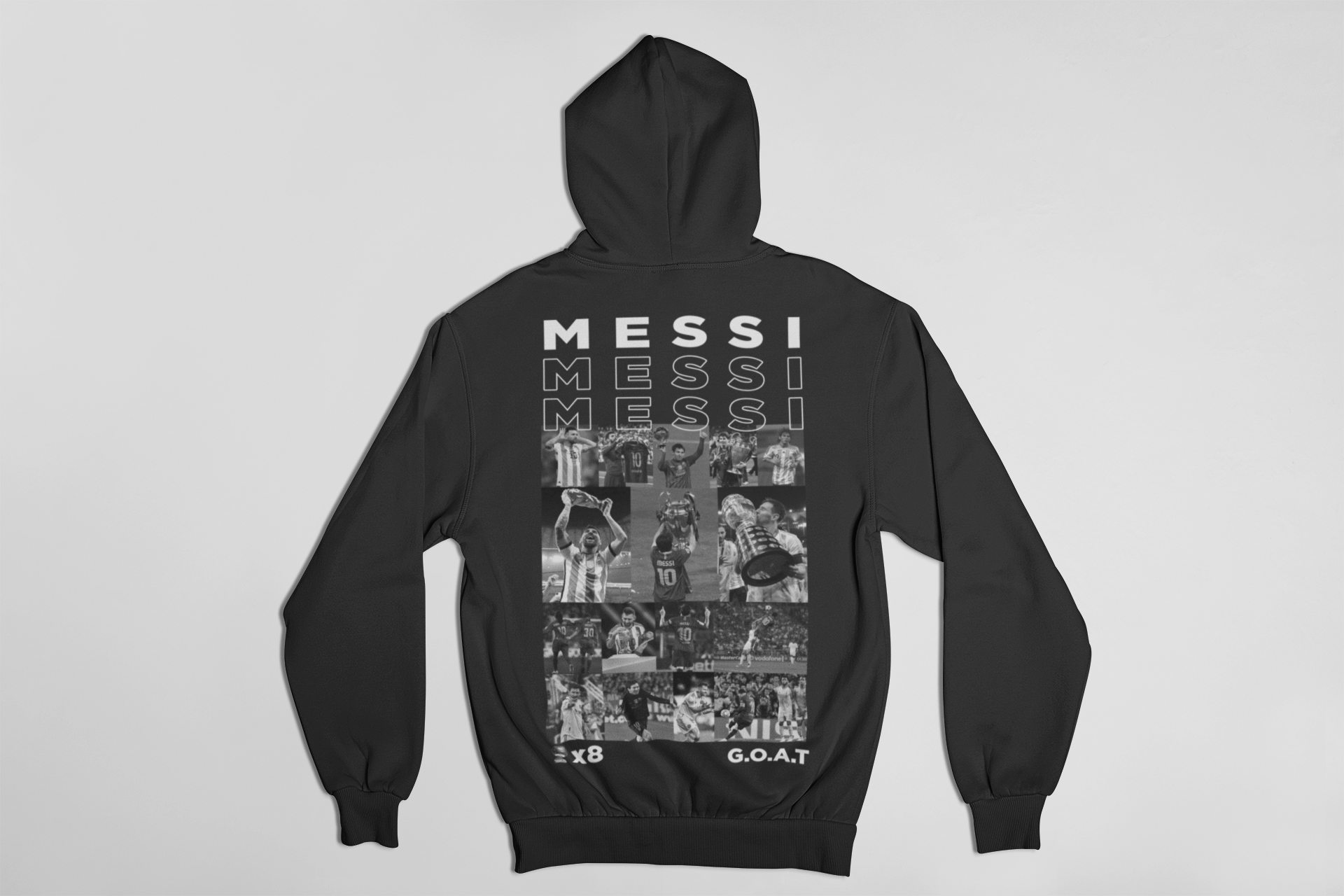 Lionel Messi "All Trophies" Champions League & World Cup Graphic Unisex Hoodie by RanggRiwaaz
