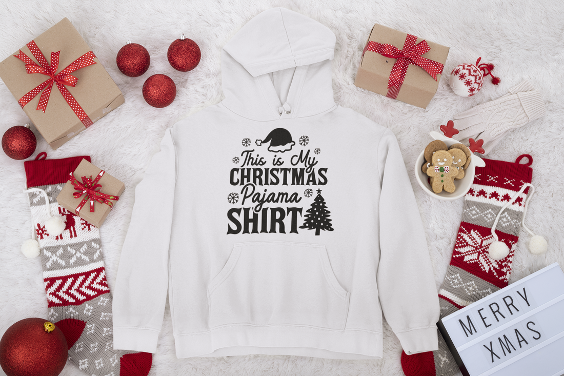 "This Is My Christmas Pajama Shirt" - Unisex Hoodie for Christmas Eve, Christmas celebration by RanggRiwaaz