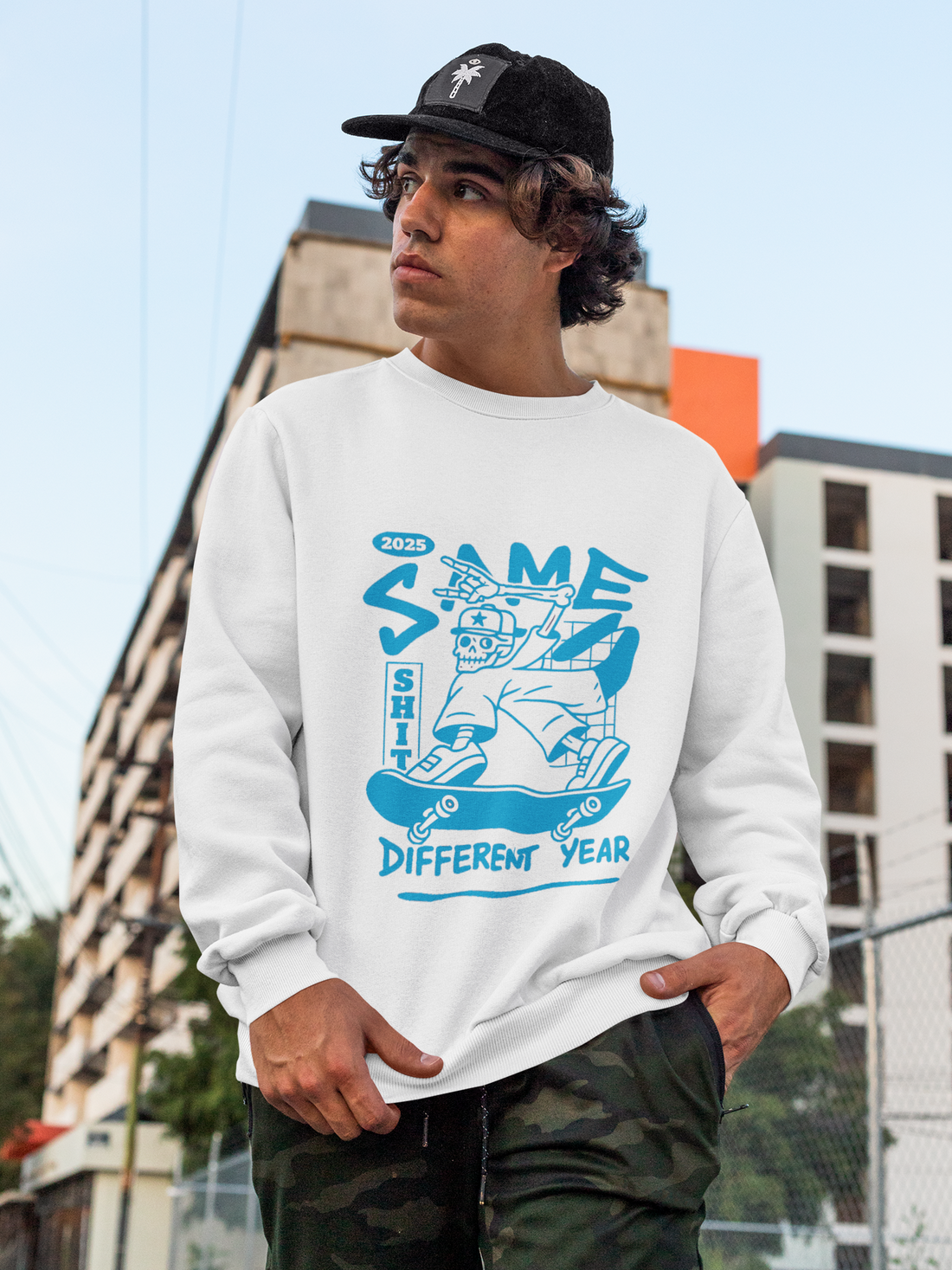 Same Shit Different Year | Cool Skater Merch | Streetstyle Unisex Sweatshirt by RanggRiwaaz