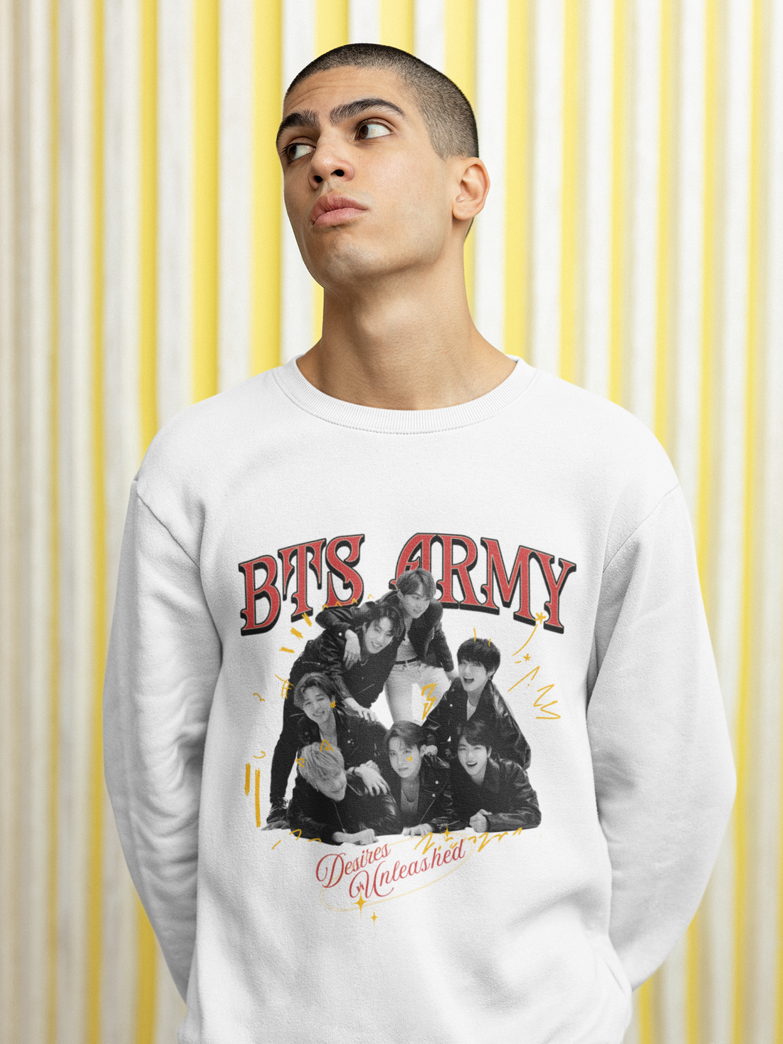 BTS Army Desires Unleashed Graphic Sweatshirt | OT7 Rock Concept | K-POP Unisex Sweatshirt by RanggRiwaaz