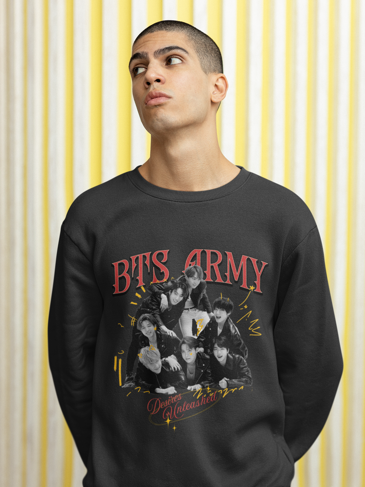 BTS Army Desires Unleashed Graphic Sweatshirt | OT7 Rock Concept | K-POP Unisex Sweatshirt by RanggRiwaaz