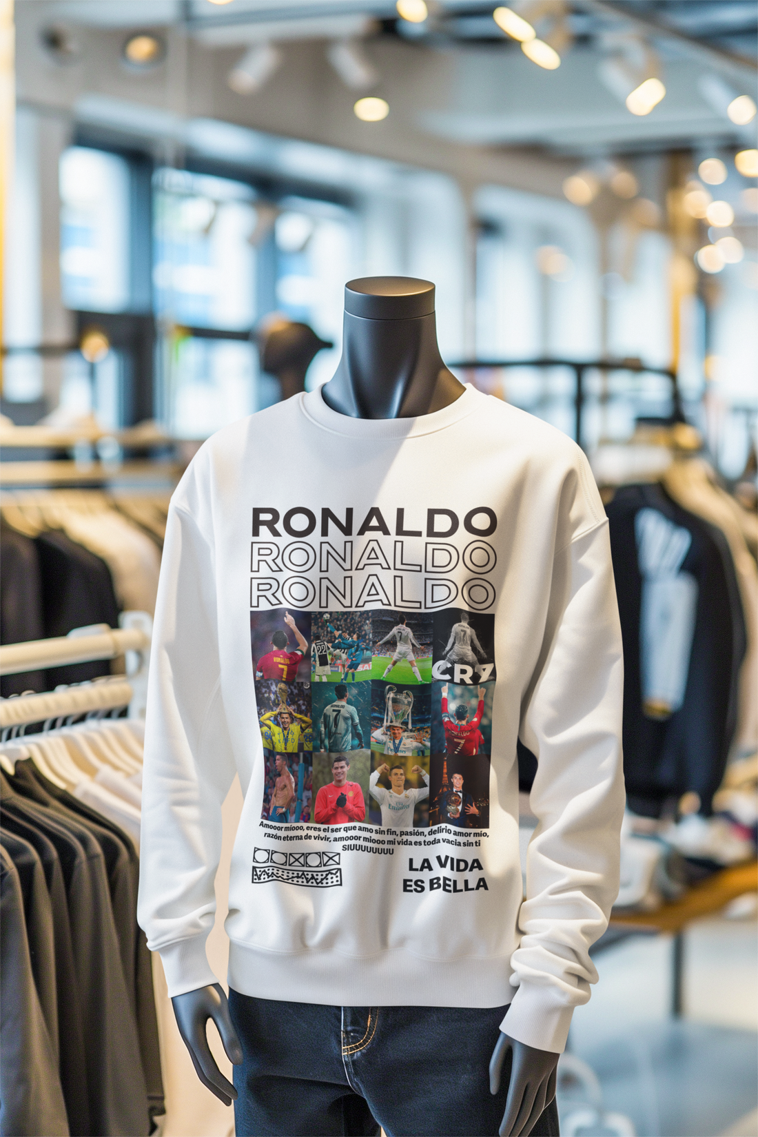 Cristiano Ronaldo All-Teams Tribute | CR7 Bicycle Kick Graphic Unisex Sweatshirt by RanggRiwaaz