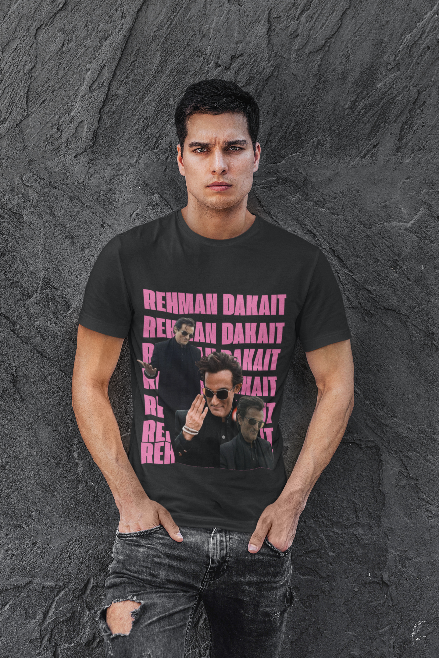 Rehman Dakait Graphic Tee | Bold Typography Streetwear T-Shirt | Dhurandhar Unisex Classic Crew T-Shirt by RanggRiwaaz