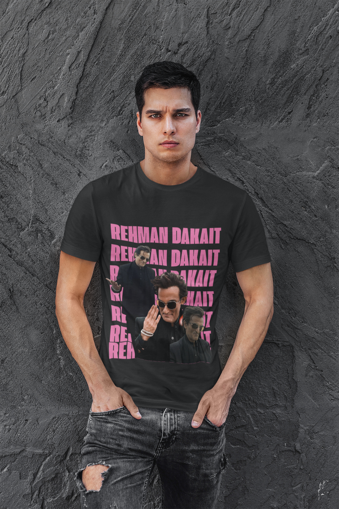 Rehman Dakait Graphic Tee | Bold Typography Streetwear T-Shirt | Dhurandhar Unisex Classic Crew T-Shirt by RanggRiwaaz