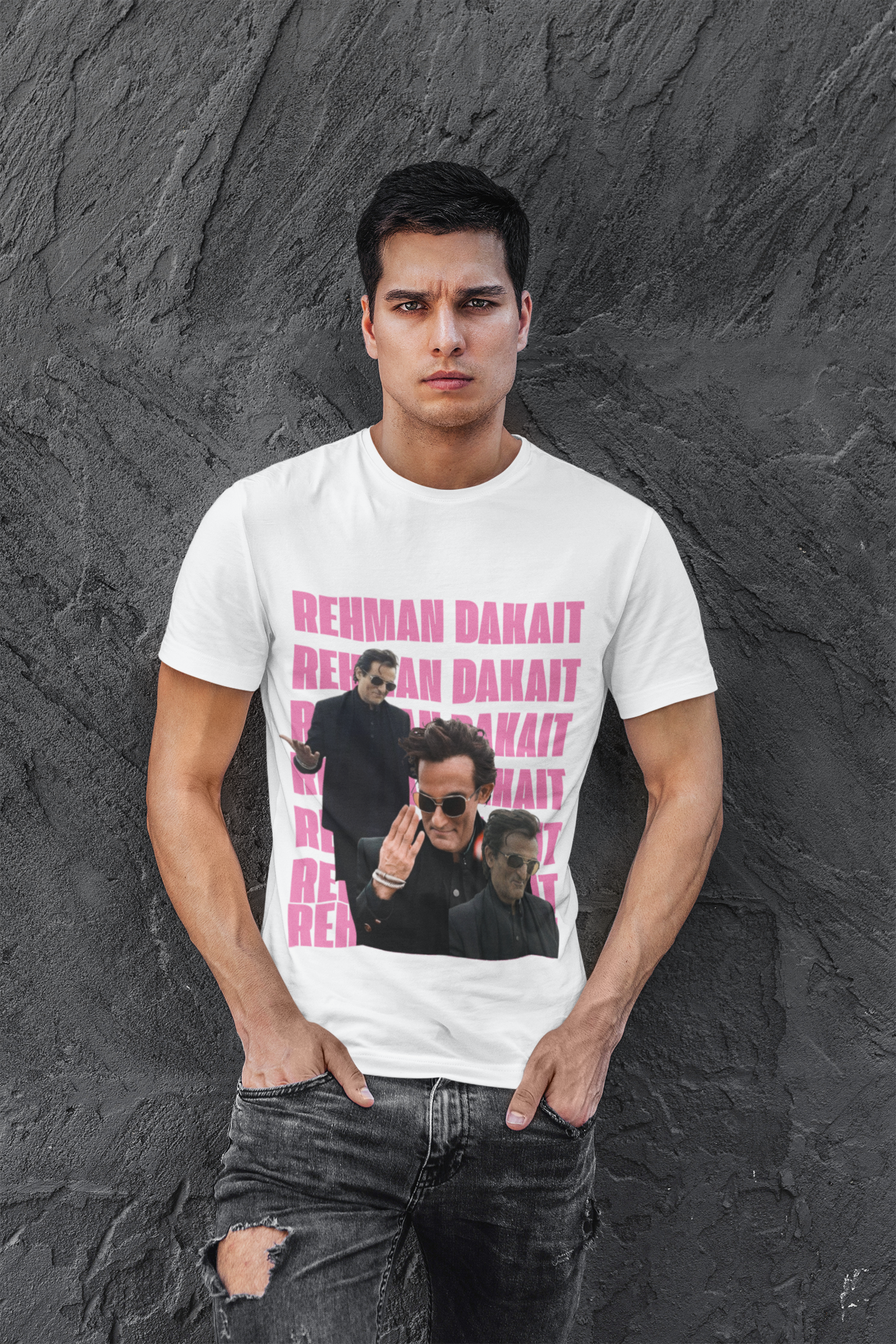 Rehman Dakait Graphic Tee | Bold Typography Streetwear T-Shirt | Dhurandhar Unisex Classic Crew T-Shirt by RanggRiwaaz