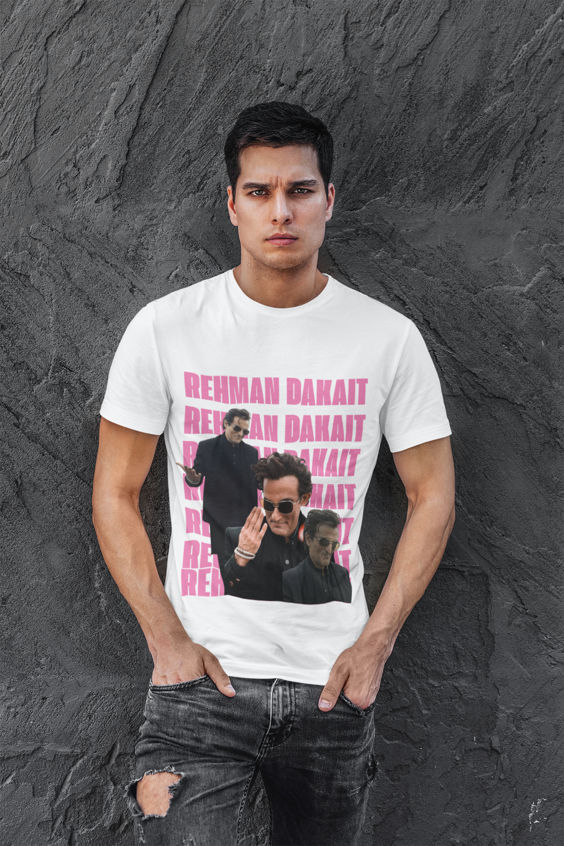 Rehman Dakait Graphic Tee | Bold Typography Streetwear T-Shirt | Dhurandhar Unisex Classic Crew T-Shirt by RanggRiwaaz