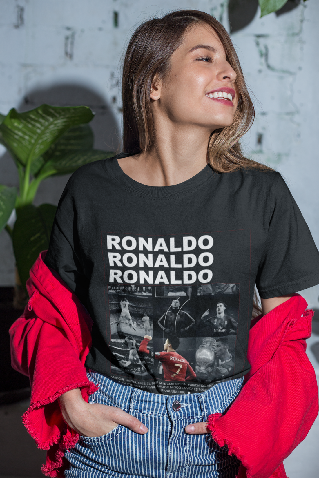 CR7 "Siuuu" Celebration Graphic Tee - Dark Aesthetic Streetwear - Unisex Classic Crew T-Shirt by RanggRiwaaz